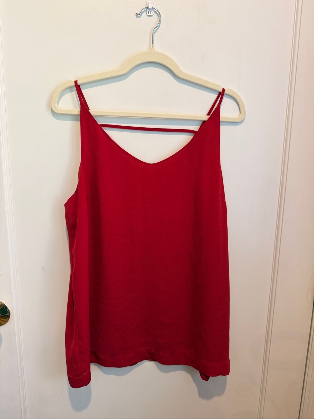 1. State Bright Red Double-Strap V-Neck Tank
